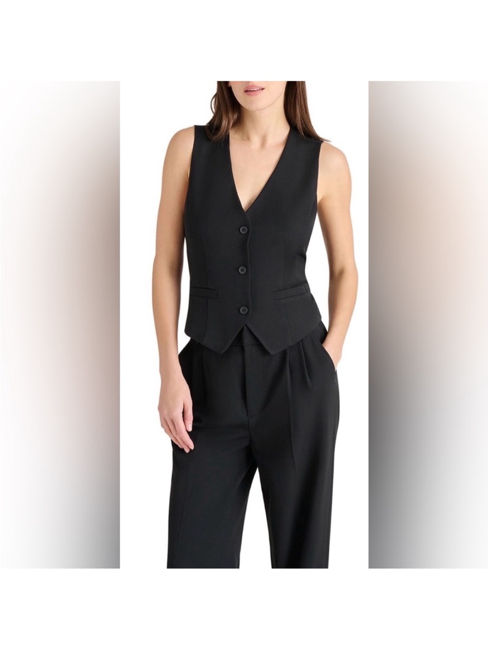 Steve Madden Black Tailored Vest